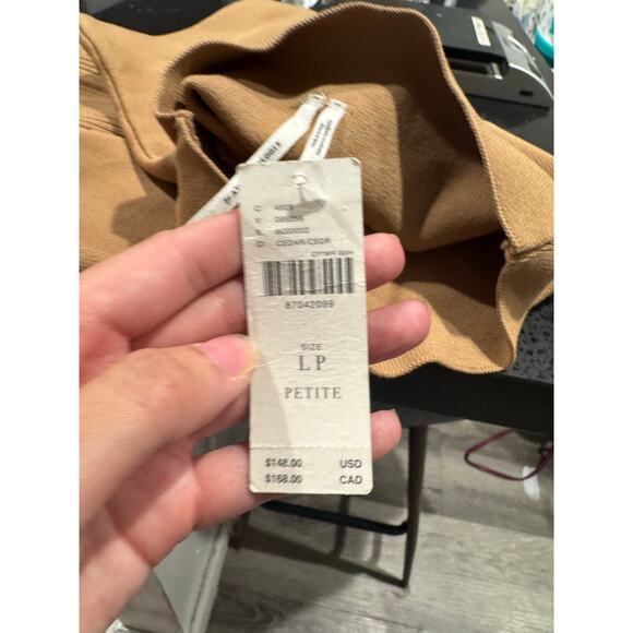 NWT Anthropologie Brown Mock Neck Short Sleeve Mini Dress Size LP - Picture 6 of 12